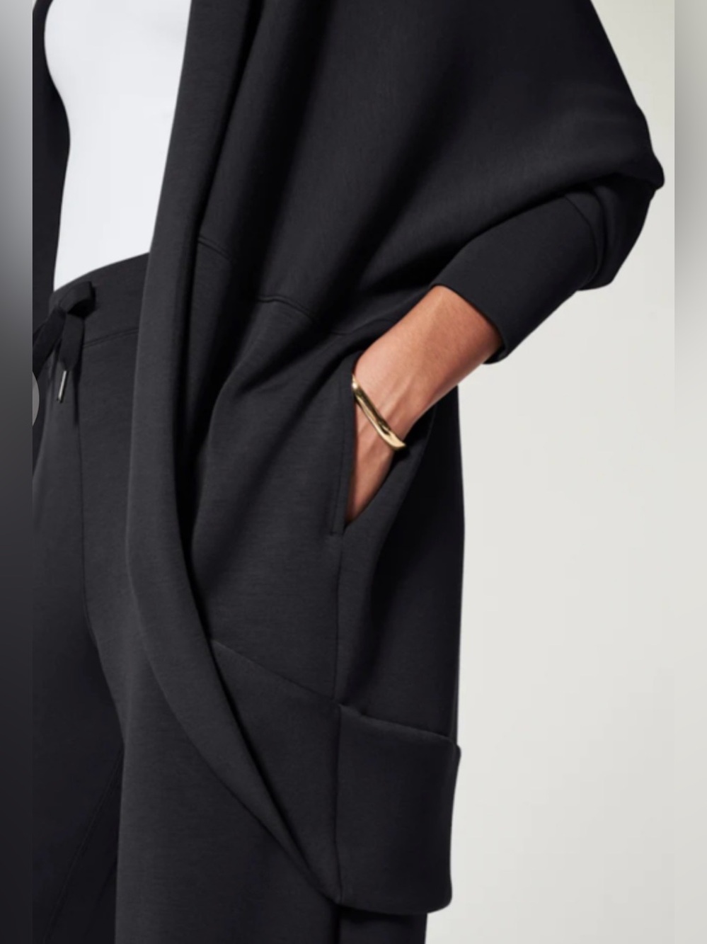Spanx AirEssentials Cocoon Cardigan in Black in Size XL/ 1X - Picture 1 of 10